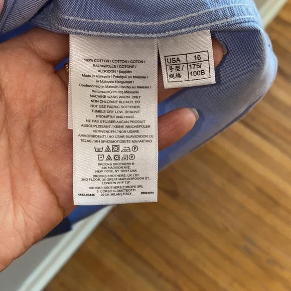 Brooks Brothers Mens Regent Fit Non Iron 100% Cotton Pocket Dress Shirt - Picture 6 of 6